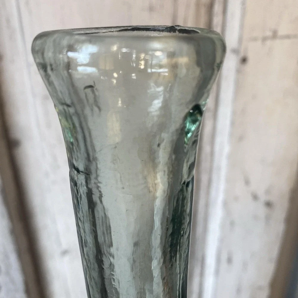 MCM Rosenthal Netters Pale Green Blown Glass Flower Vase Made in Spain‎ 16.5